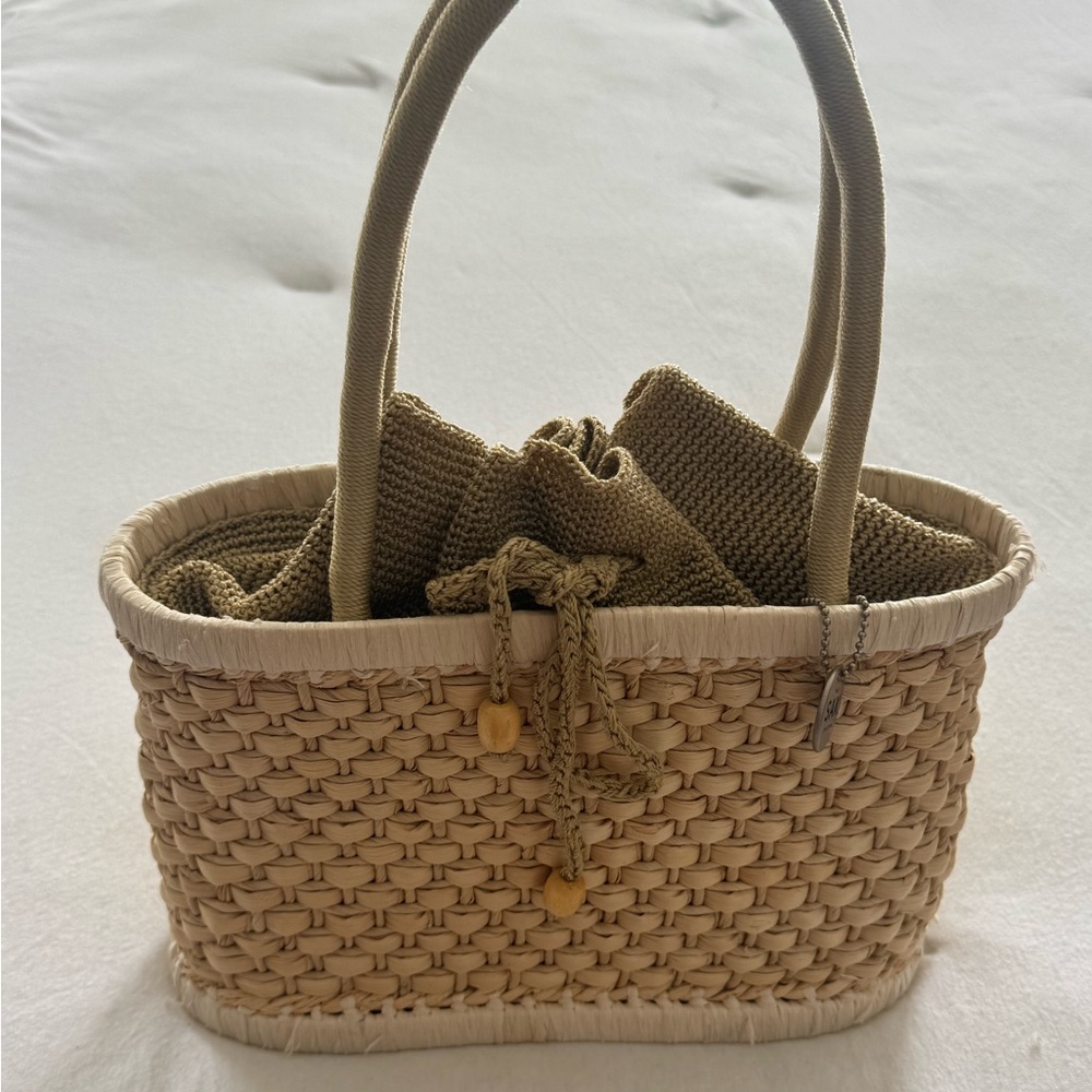 T-Bags Beige Woven Tote - Picture 3 of 4
